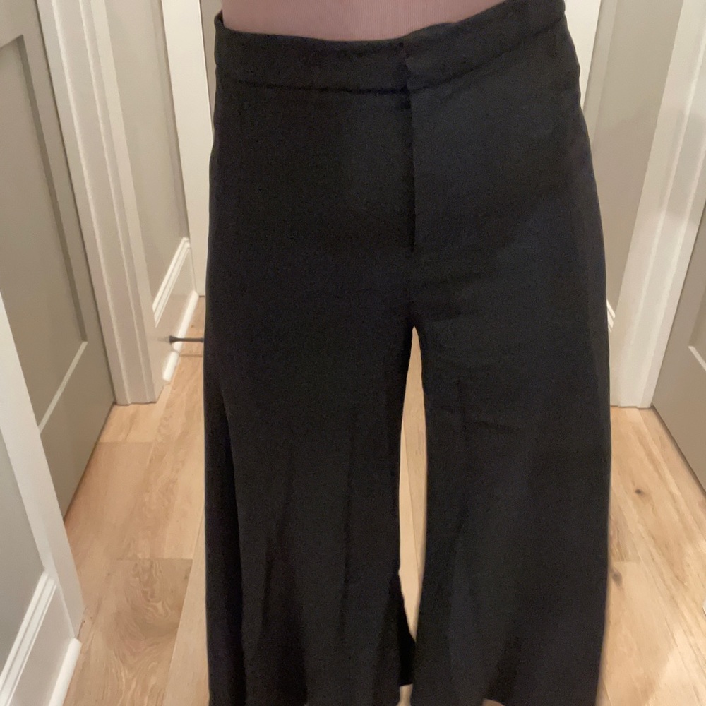 ZARA BLACK WIDE FLARE PANTS
